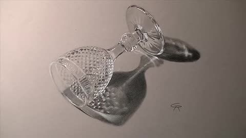 Drawing a crystal wine goblet