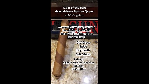 Gran Habano Persian Queen 6x60 Gryphon #Short #Shorts #CigarOfTheDay #CigarReview