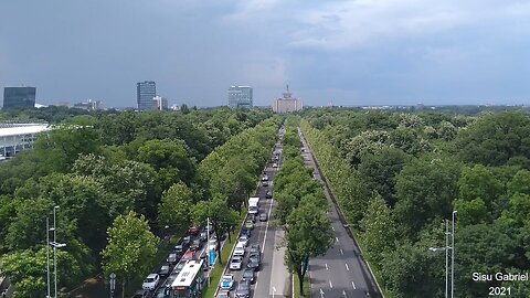 Live from Bucharest. Casa Presei Libere si Stadionul National de Rugby vazut de pe Arcul de Triumf _