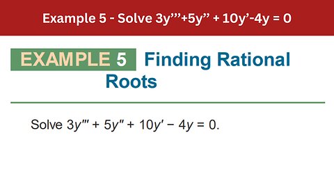 3.3 Example 5 | Solve 3y’’’+5y’’ + 10y’-4y = 0 | AEM 7th Edition