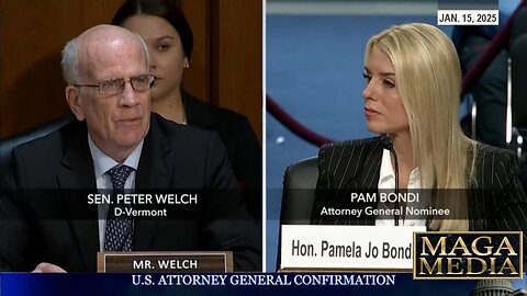 Sen #PeterWelch at Pam Bondi AG confirmation hearing * Jan. 15, 2025