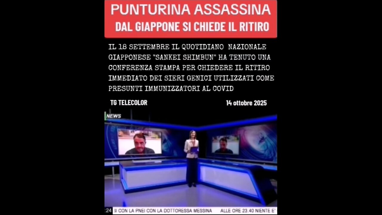 TG TELECOLOR: IL 18 SETTEMBRE IL QUOTIDIANO NAZIONALE GIAPPONESE "SANKEI SHIMBUN" HA TENUTO UNA CONFERENZA STAMPA PER CHIEDERE IL RITIRO IMMEDIATO DEI SIERI GENICI UTILIZZATI COME PRESUNTI IMMUNIZZATORI AL COVID (6/10/2025)
