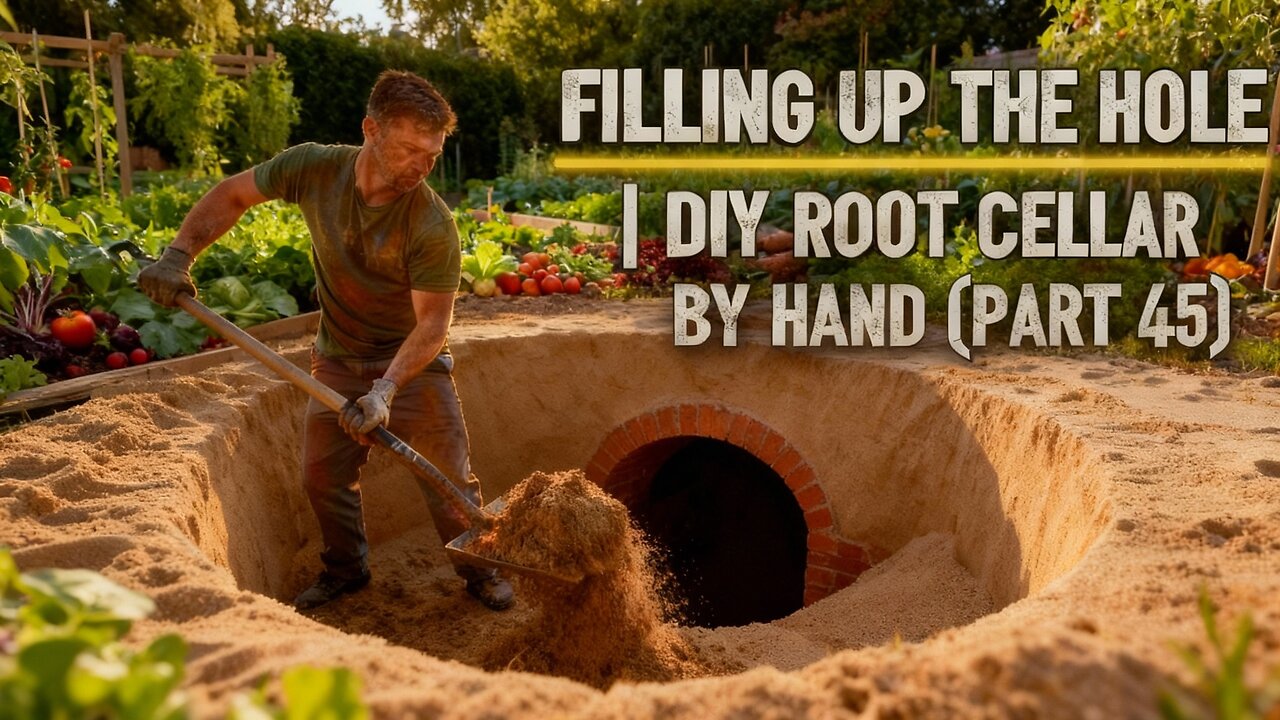 Filling up the hole | DIY Root Cellar by Hand (Part 45)