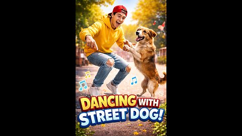 Man dancing with dog