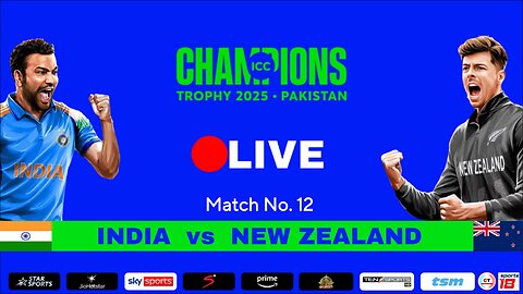 LIVE | NZ vs IND | Match No.12 | Dubai | ICC Champions Trophy 2025 Pakistan