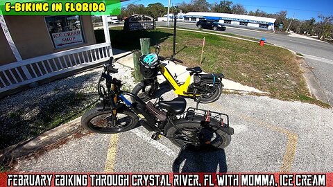 February ride through Crystal River with momma on the e-Bikes. Donuts and ICE CREAM