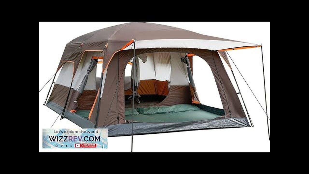 KTT Extra Large Tent 10-12-14 Person(B)Family Cabin Tents2 Rooms3 Doors and 3 Review