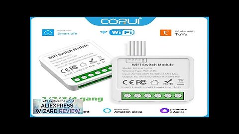 CORUI Tuya WIFI Smart Switch Module Smart Life 1/2/3/4 Gang 2 Way Review