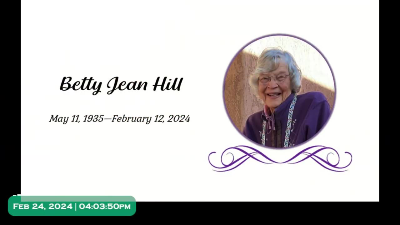 Betty Jean Hill Memorial Service – February 24, 2024