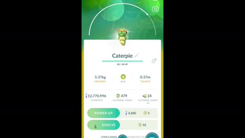 Pokémon GO-Purifying Shadow Caterpie