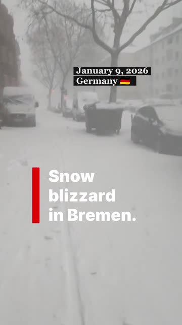 Snow blizzard in Bremen, Germany 🇩🇪 (09.01.2026)