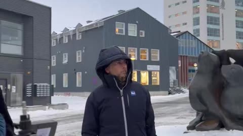 The anti Trump Greenland anti MAGA anti America demonstration starts here in central Nuuk