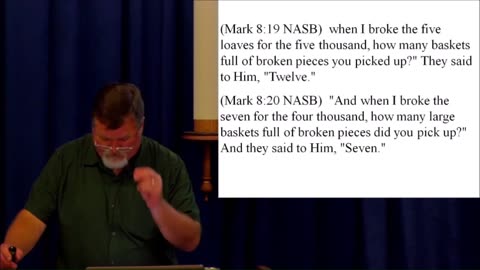 Mark 8 - The feeding of the five thousand is similar to Elisha feeding 100 men with not enough food.