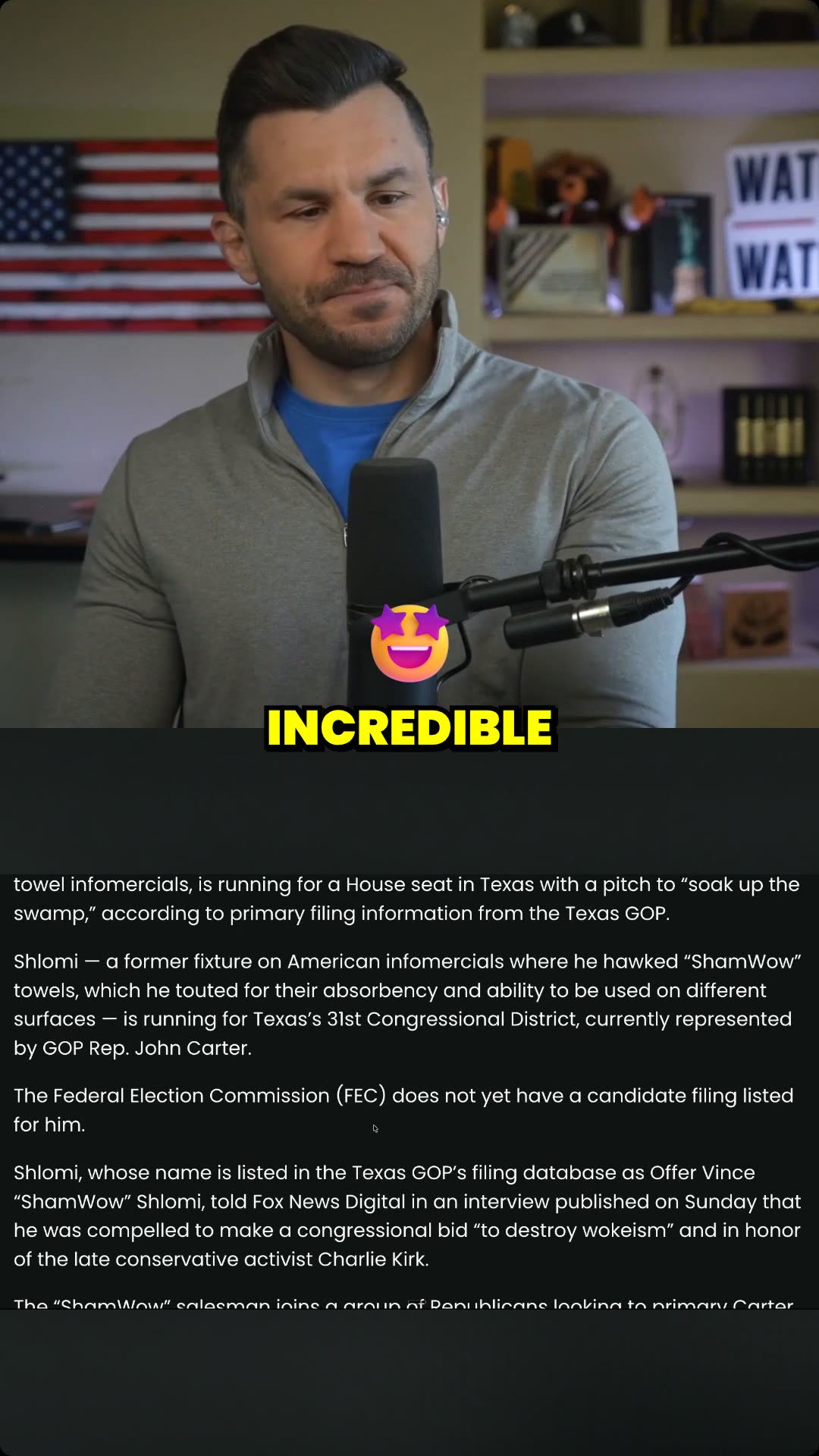 ShamWow Guy RUNS for Congress