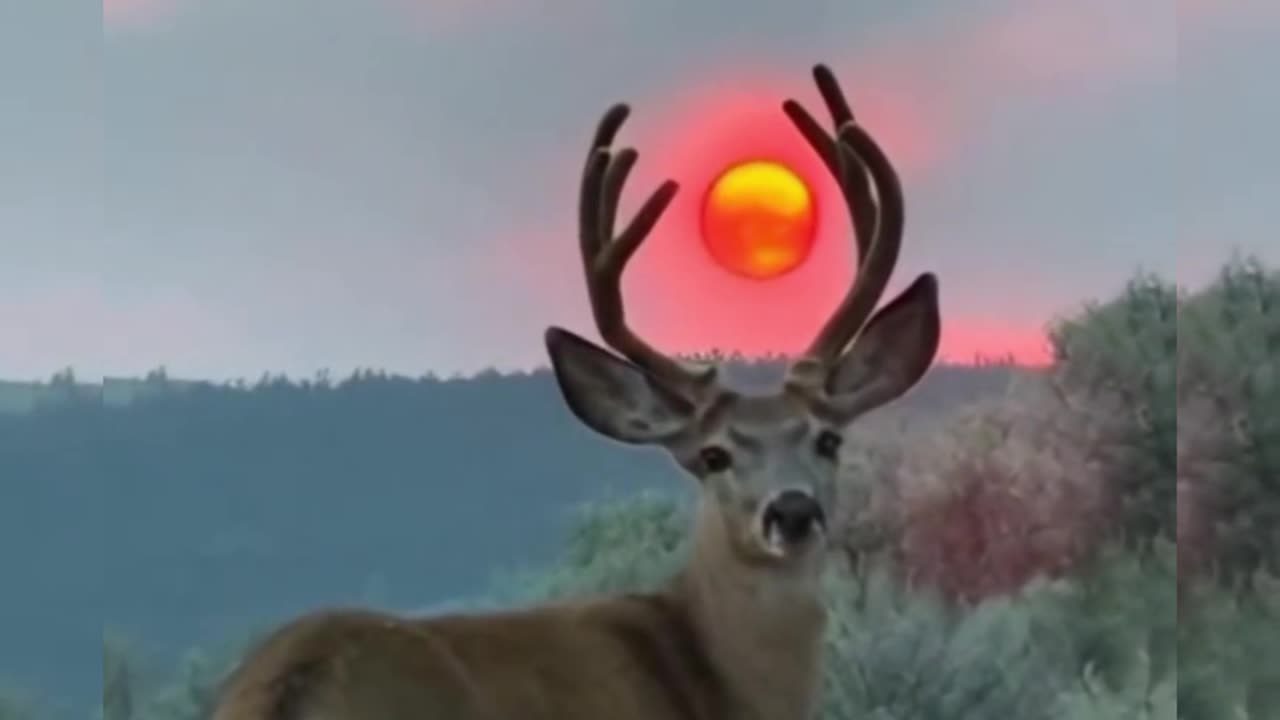 cool the moon looks like it's standing on a deer's head #shorts #viral