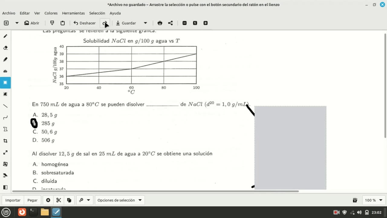 pregunta de quimica examen de admision