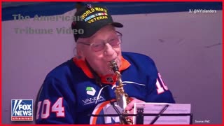 104-year-old World War II Veteran Wows Ice Hockey Fans by Performing National Anthem
