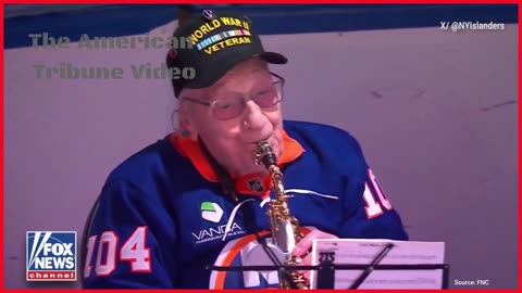 104-year-old World War II Veteran Wows Ice Hockey Fans by Performing National Anthem