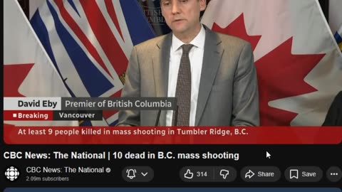 RCMP say 10 people are dead, including the suspect, after a mass shooting British Columbia.
