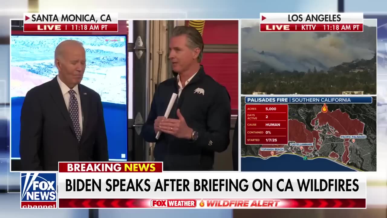 President Biden receives a briefing on the raging wildfires in California