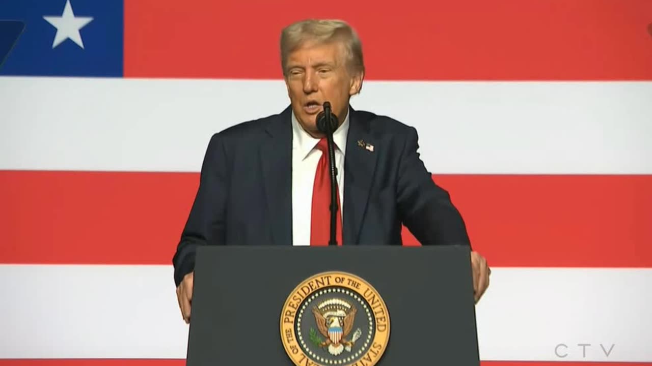 While giving an address to military personnel, U.S. President Trump said Canada can be part of the proposed Golden Dome for free if it became the 51st state.