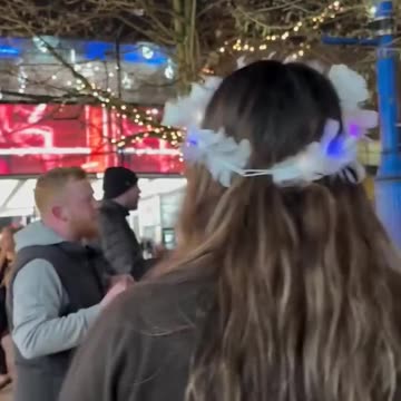 Palestine protesters walking away together were followed and harassed by individuals