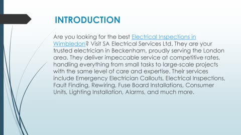 Best Electrical Inspections in Wimbledon