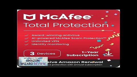 McAfee Total Protection 2024 3 Device Cybersecurity Software Includes Antivirus Review