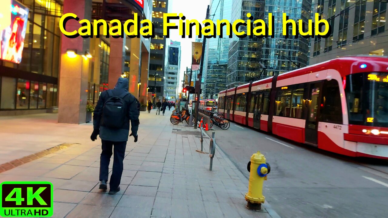 【4K】Canadian business area, Financial District Downtown Toronto Canada 🇨🇦