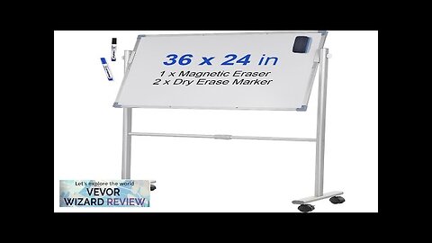 VEVOR Mobile Magnetic Whiteboard 36 x 24 Inch Double Sided 360 Degree Review