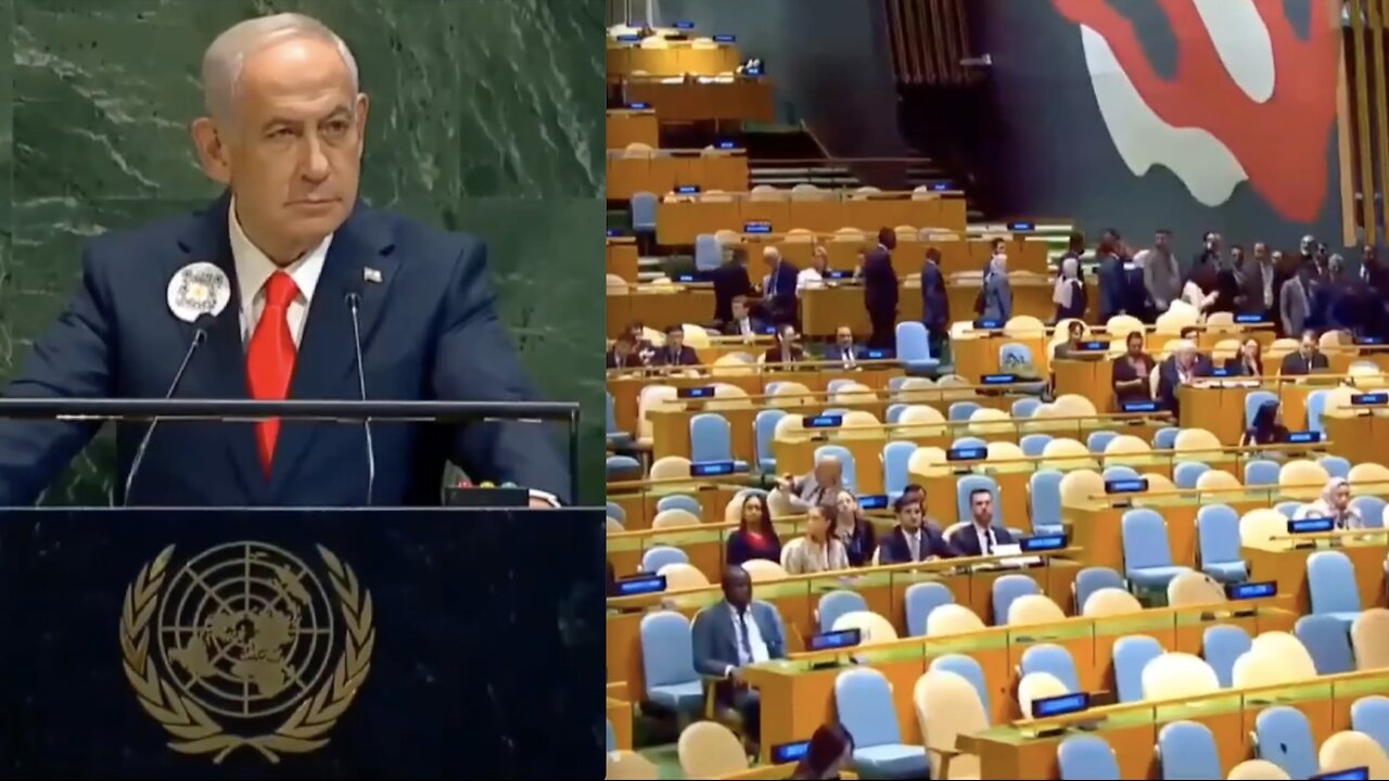 Netanyahu SHAKEN as majority of UN delegates STORMED out of General Assembly hall.
