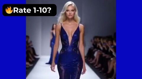 🔥 Rate This Low-Cut Blue Catwalk Evening Dress 1-10? | Supermodel Runway 4K