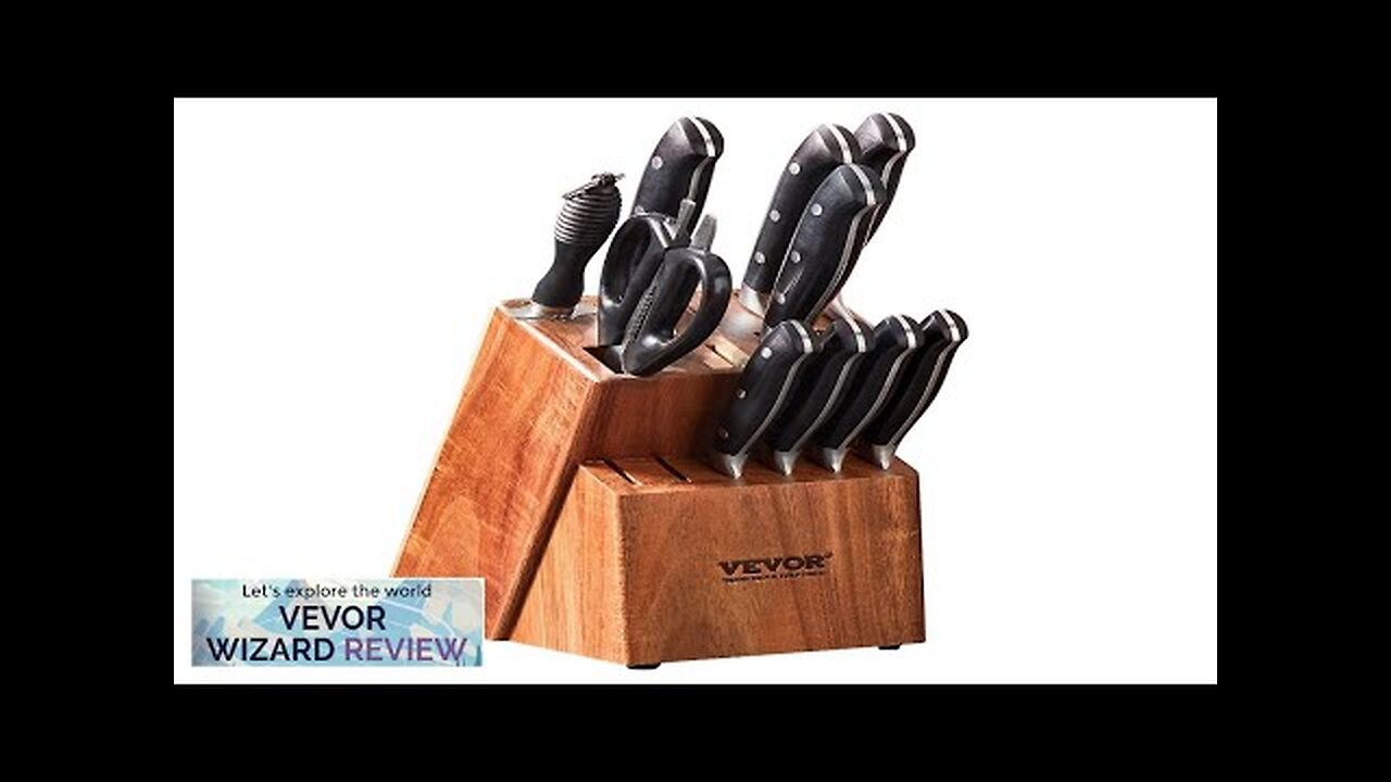 VEVOR Knife Storage Block 15 Slots Acacia Wood Universal Knife Holders Without Review