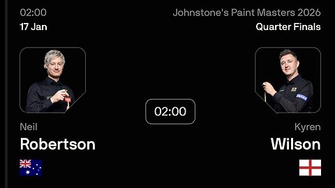 🔴 ถ่ายทอดสดสนุกเกอร์ 🇦🇺 นีล โรเบิร์ตสัน VS ไคเรน วิลสัน 🏴󠁧󠁢󠁥󠁮󠁧󠁿 ศึก มาสเตอร์ส 2026