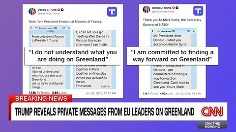 Trump posts private messages from leaders about Greenland