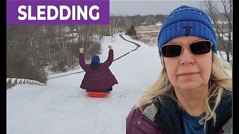 Spontaneous Sledding Adventure at Blue Creek Metropark!