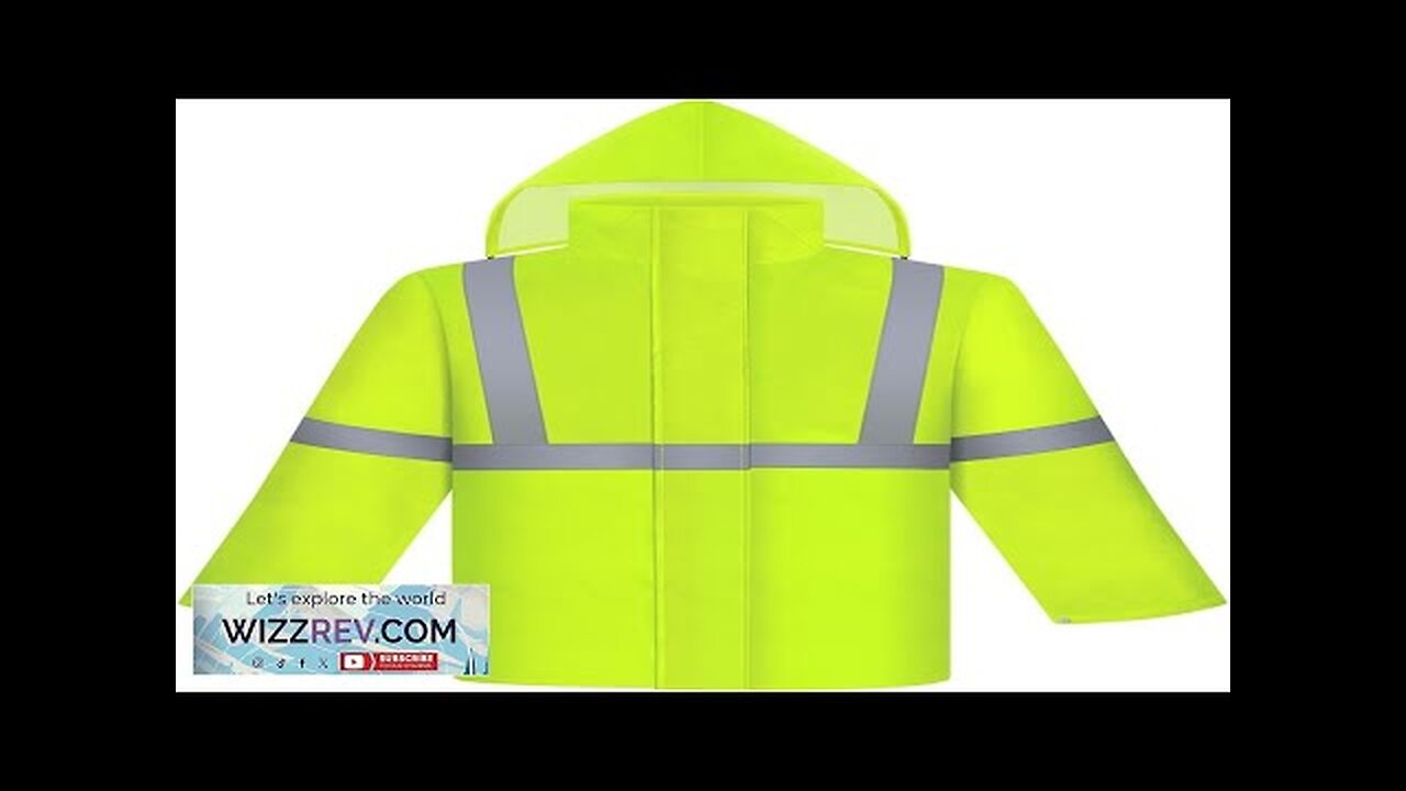 Men's Hi Vis Rain Jacket, Class 3 High Visibility Rain Gear For Men And Women, Waterproof Rain Suits Internal Mesh Men's Hi Vis Rain Jacket, Class 3 High Visibility Rain Gear For Men And Women, Waterproof Rain Suits Internal Mesh