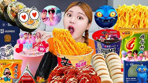 SPICY SEAFOOD MUKBANG OCTOPUS, SHRIMP MUSHROOM Eating show