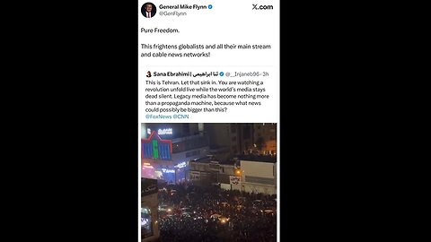 General Flynn,'PURE FREEDOM. This frightens globalists & all their main stream & cable news networks!