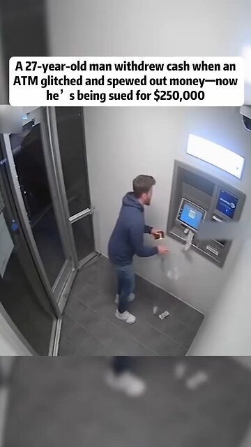 ATM glitch showers man with cash now 27-yr-old faces $250k lawsuit #crime #court #lawyer #usa #japd