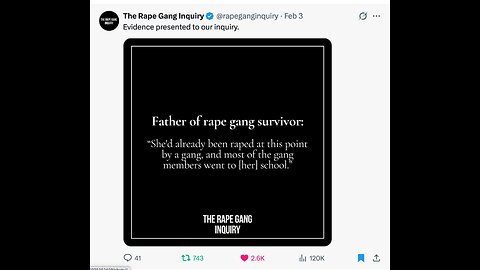 Rape Gang Enquiry - Virtually all MSM, broadcast and print media silent. Alt media, silent.