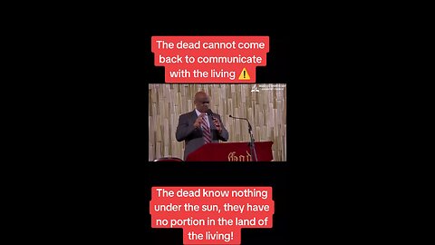 The dead cannot communicate with the living under the sun, that is the devil who comes inform of dea