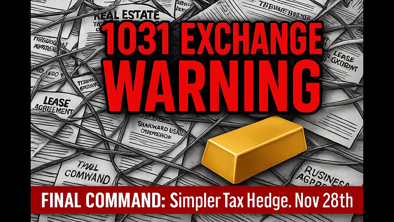 1031 EXCHANGE WARNING: FINAL SUGGESTION for a Simpler Tax Hedge. Nov 28th.