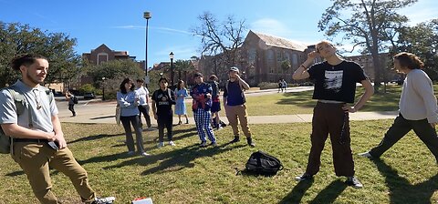 Florida State University: Preaching To The Masses And Eventually A Small Crowd Gathers As I Deal With A Gnostic Heckler -- At First The Crowd Is Generally Mocking And Then Sobers As The Holy Spirit Works