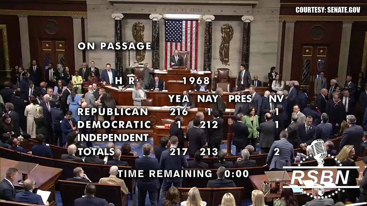 WATCH: CR Bill passes in the House "On this vote, the yas are 217, the nays are 213."