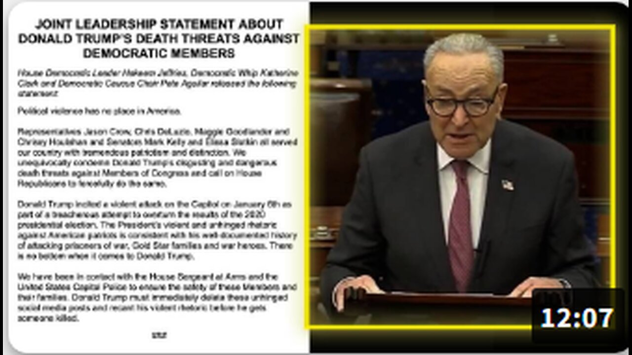 HANG TRAITORS: Sen. Schumer Misrepresents Trump's Warning to Officials Promoting A Military Coup