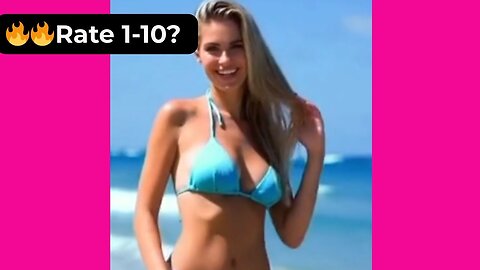 🔥 Rate Her Body in This Blue Bikini Top & White Shorts 1-10? 😍 Supermodel 4K