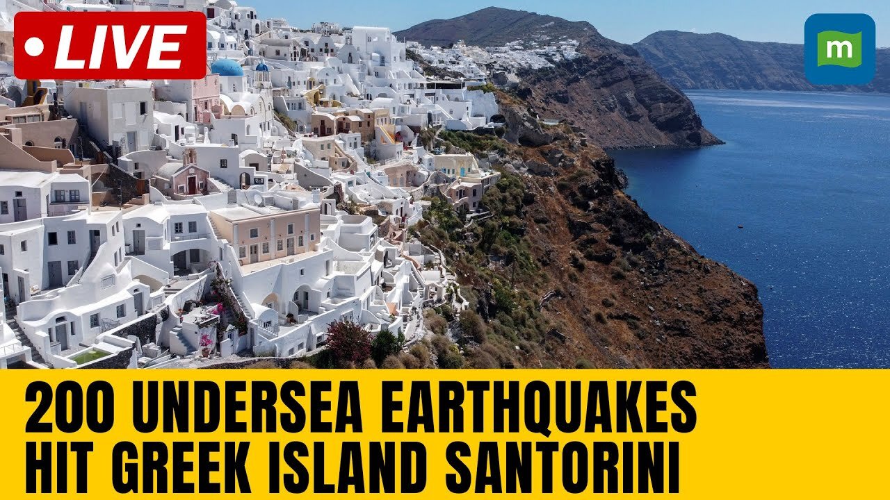 Live from Greek island Santorini where evacuation underway following intense seismic activity