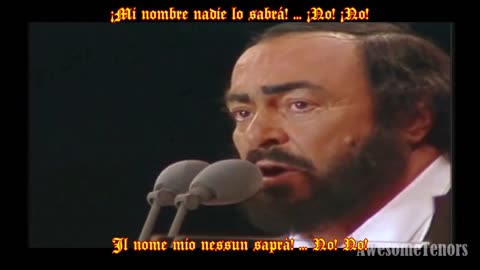 LUCIANO PAVAROTTI - Nessun Dorma (Subtítulos español-italiano) París 1998