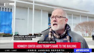 Liberal fails to hold back tears as he sees Trump's name installed on the Kennedy Center